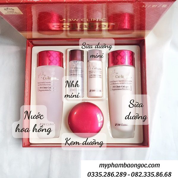 DƯỠNG DA 3W CLINIC COLLAGEN ĐỎ 5IN1 HÀN QUỐC