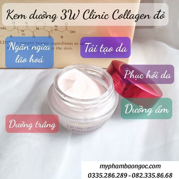 DƯỠNG DA 3W CLINIC COLLAGEN ĐỎ 5IN1 HÀN QUỐC