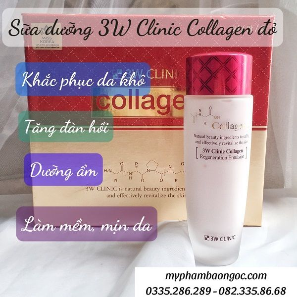 DƯỠNG DA 3W CLINIC COLLAGEN ĐỎ 5IN1 HÀN QUỐC