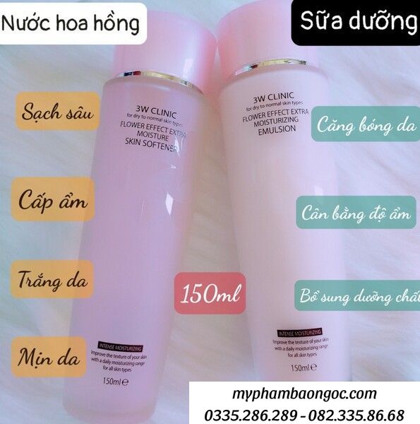 DƯỠNG DA HOA HỒNG 3W CLINIC 5IN1 ROSE HÀN QUỐC