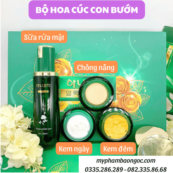 BỘ MỸ PHẨM HOA CÚC CON BƯỚM TRỊ NÁM DƯỠNG TRẮNG DA HÀN QUỐC