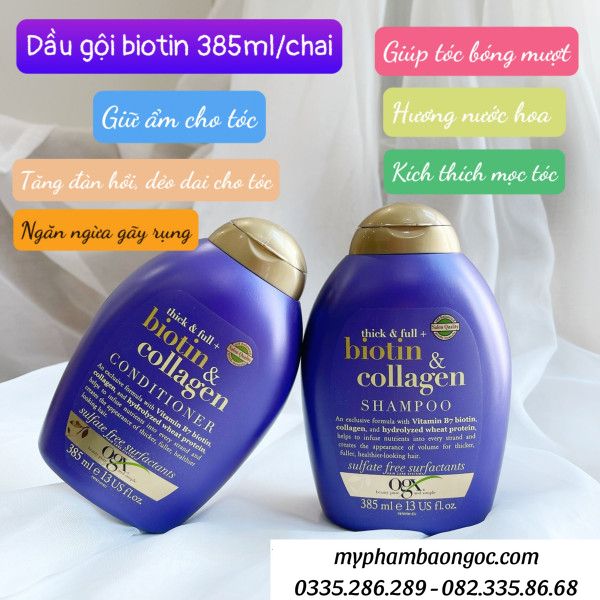 DẦU GỘI XẢ BIOTIN COLLAGEN OGX  HƯƠNG NƯỚC HOA NGĂN DỤNG TÓC