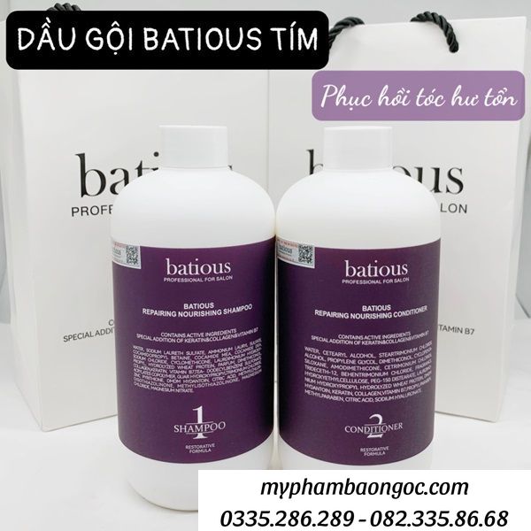 CẶP DẦU GỘI XẢ BATIOUS ANH QUỐC PHỤC HỒI TÓC HƯ TỔN 500ML&nbsp;