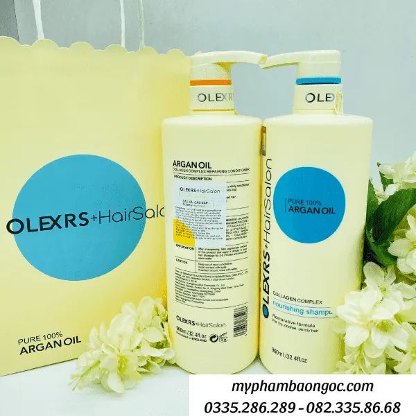 CẶP DẦU GỘI XẢ OLEXRS ARGAN OIL COLLAGEN HAIR SALON 500ML