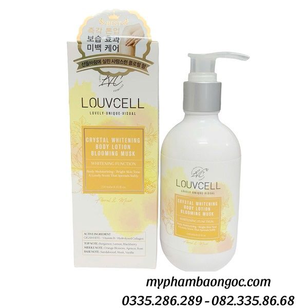 DƯỠNG THỂ LOUVCELL 250ML TRẮNG DA NÂNG TONE CẤP ẨM HÀN QUỐC