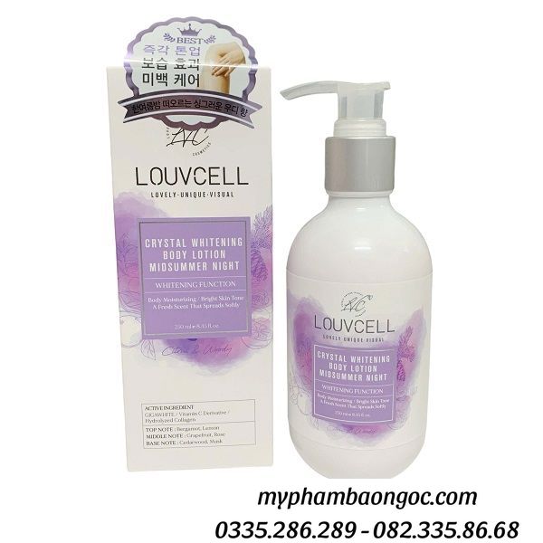 DƯỠNG THỂ LOUVCELL 250ML TRẮNG DA NÂNG TONE CẤP ẨM HÀN QUỐC