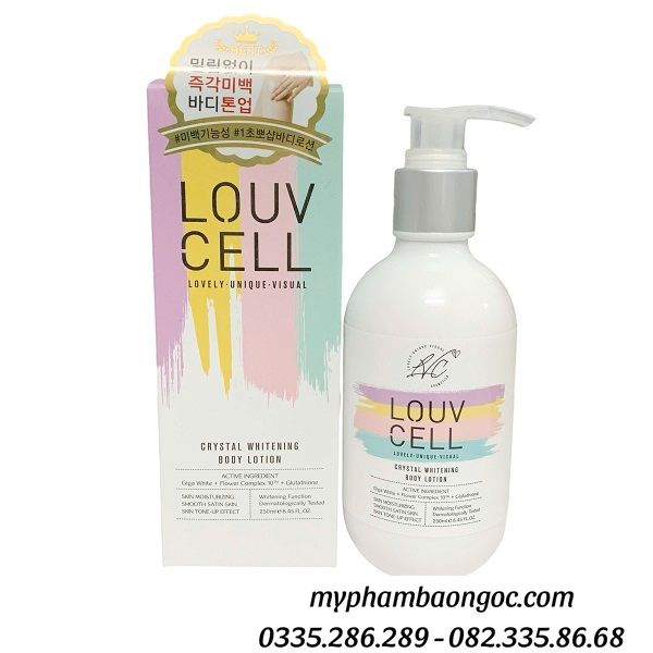 DƯỠNG THỂ LOUVCELL 250ML TRẮNG DA NÂNG TONE CẤP ẨM HÀN QUỐC