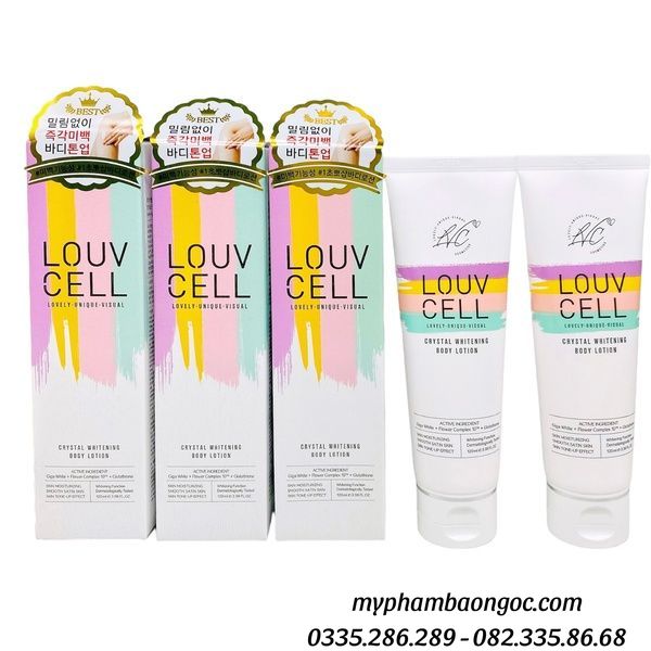 DƯỠNG THỂ TRẮNG DA LOUV CELL CTRYSTAL WHITENING BODY LOTION