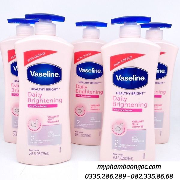 DƯỠNG THỂ VASELINE HEALTHY DAILY BRIGHTENING 725M TRẮNG DA