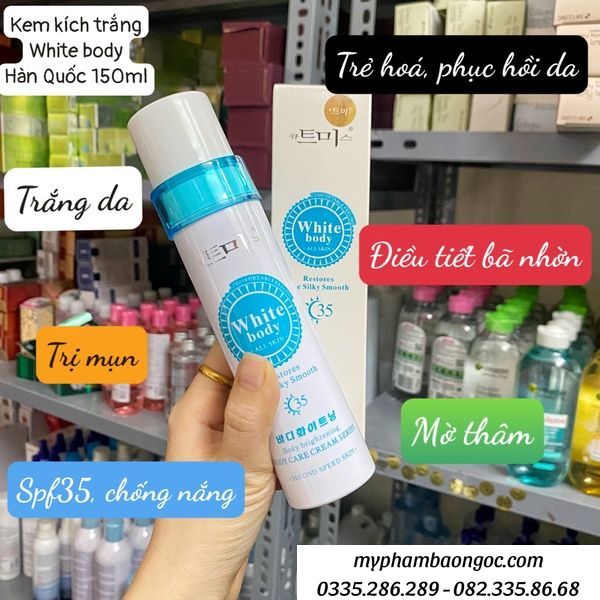 KEM KÍCH TRẮNG WHITE BODY 150ML HÀN QUỐC