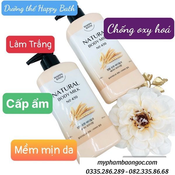 SỮA DƯỠNG THỂ HAPPY BATH GẠO HÀN QUỐC 400G