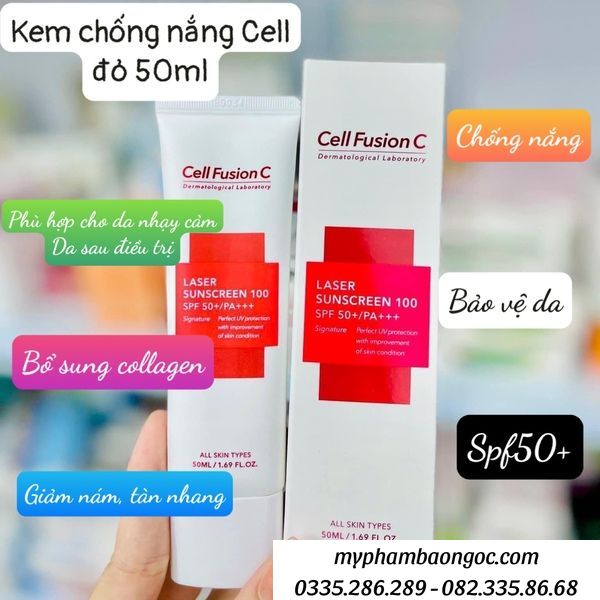 KEM CHỐNG NẮNG CELL FUSION C LASER SUN CREAM 100 HÀN QUỐC