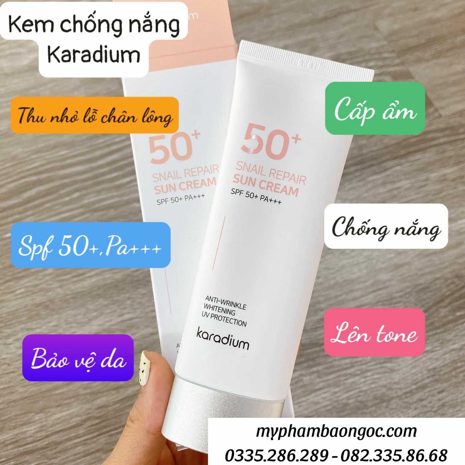 Công dụng Kem chống nắng Karadium