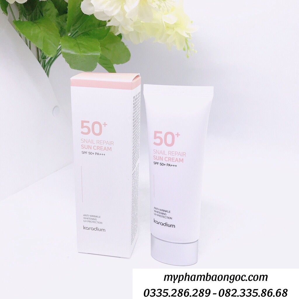 KEM CHỐNG NẮNG KARADIUM SNAIL SUN CREAM NÂNG TONE BẢO VỆ DA