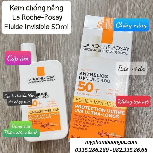 KEM CHỐNG NẮNG PHÁP LA ROCHE POSAY ANTHELIOS FLUIDE LVISIBLE