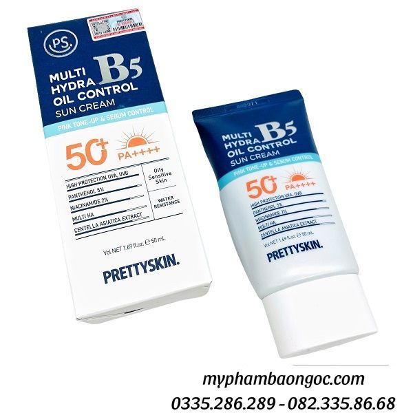 KEM CHỐNG NẮNG PRETTYSKIN B5 MULTI HYDRA OIL CONTROL 50ML