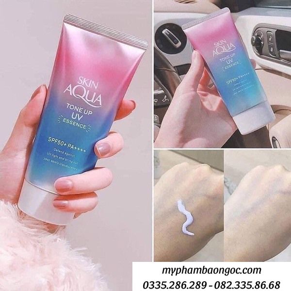 KEM CHỐNG NẮNG ROHTO SKIN AQUA TONE UP ESSENCE TÍM NHẬT BẢN