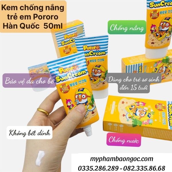 Tác dụng Kem chống nắng trẻ em Pororo