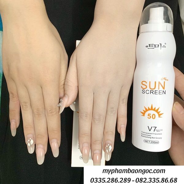 XỊT CHỐNG NẮNG V7 SUN SCREEN SPF50 CẤP ẨM BẢO VỆ TRẮNG DA