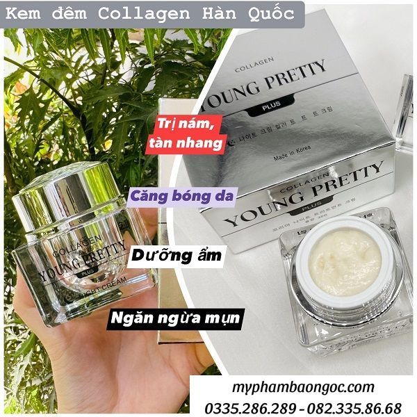KEM COLLAGEN YOUNG PRETTY PLUS TRỊ NÁM THÂM DƯỠNG TRẮNG DA