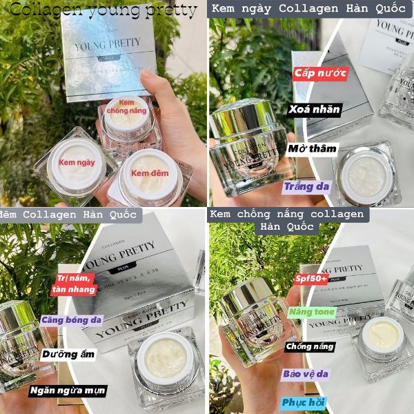 KEM COLLAGEN YOUNG PRETTY PLUS TRỊ NÁM THÂM DƯỠNG TRẮNG DA