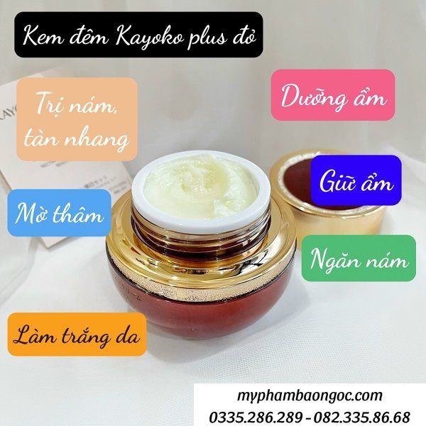 KEM ĐÊM TRỊ NÁM DƯỠNG TRẮNG KAYOKO PLUS ĐỎ NHẬT BẢN