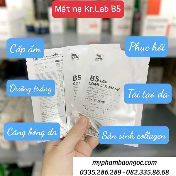 MẶT NẠ PHỤC HỒI CẤP ẨM DƯỠNG TRẮNG DA  KR LAB + B5&nbsp;