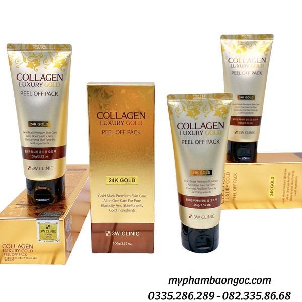 MẶT NẠ LỘT TINH CHẤT VÀNG 24K 3W CLINIC COLLAGEN LUXURY GOLD