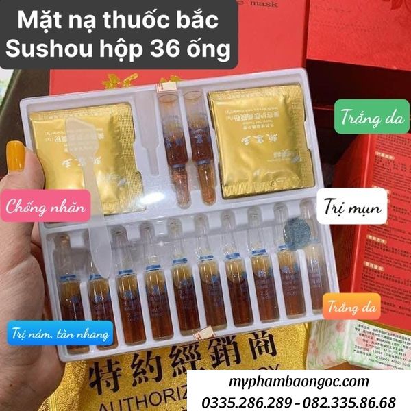 MẶT NẠ THUỐC BẮC SUZHOU HỘP PHỤC HỒI DƯỠNG TRẮNG DA CAO CẤP