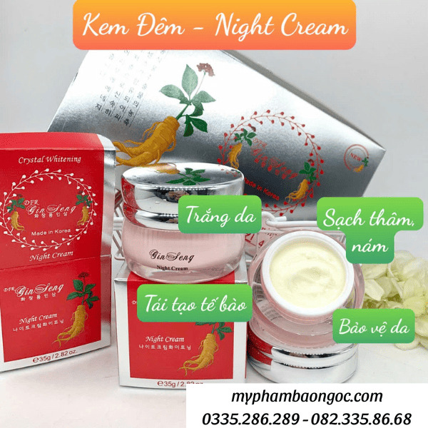 Bộ mỹ phẩm nhân sâm trắng da đặc trị nám