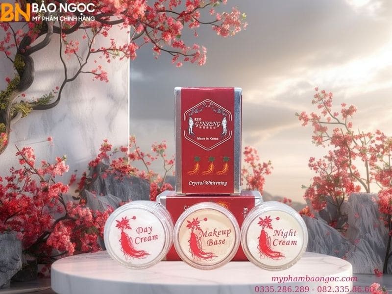 BỘ MỸ PHẨM NHÂN SÂM TRỊ NÁM DƯỠNG TRẮNG DA RED GINSENG 5IN1