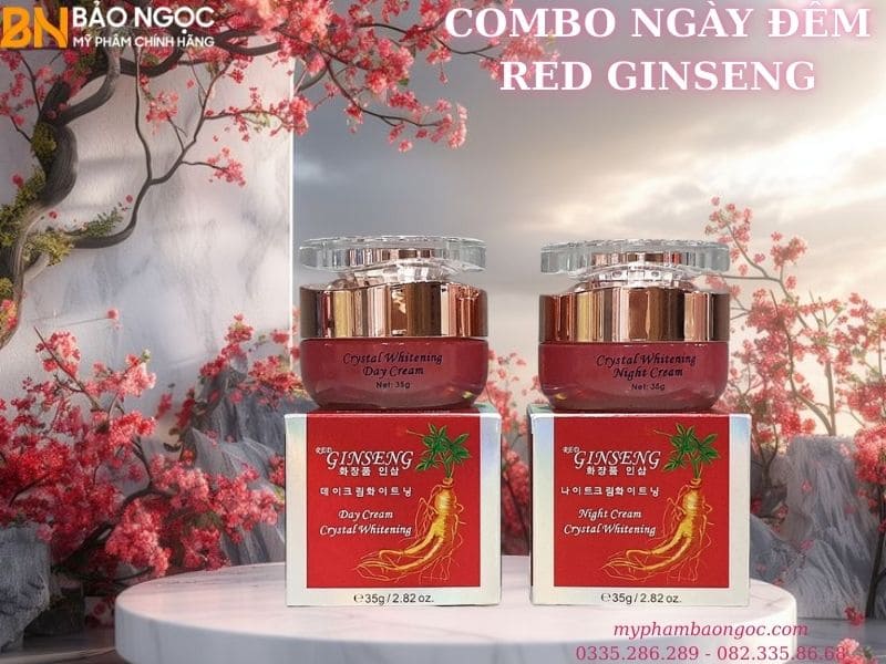 BỘ MỸ PHẨM NHÂN SÂM TRỊ NÁM DƯỠNG TRẮNG DA RED GINSENG 5IN1