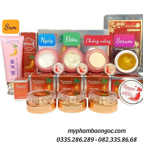 BỘ MỸ PHẨM NHÂN SÂM TRỊ NÁM DƯỠNG TRẮNG DA RED GINSENG 5IN1