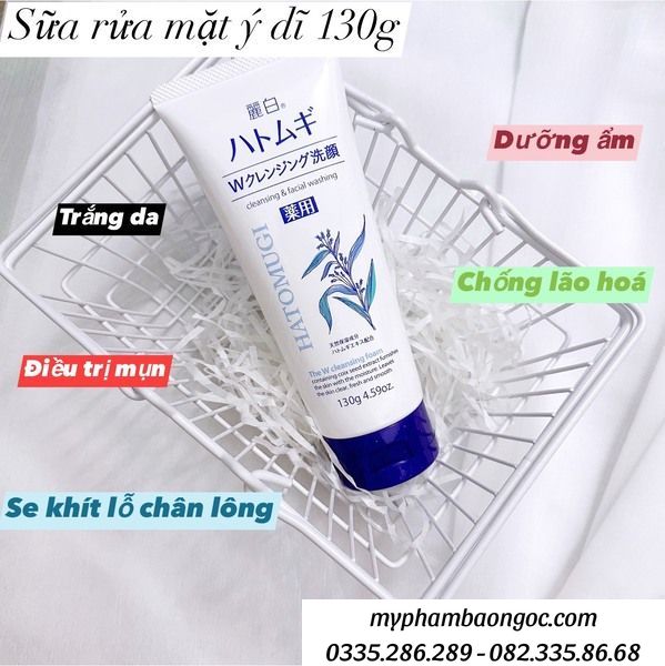 SỮA RỬA MẶT Ý DĨ HATOMUGI NATURIE CLEANSING FOAM NHẬT BẢN