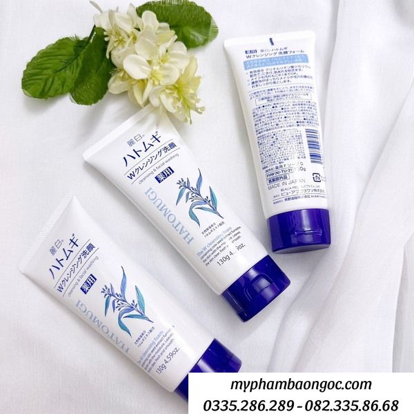 SỮA RỬA MẶT Ý DĨ HATOMUGI NATURIE CLEANSING FOAM NHẬT BẢN