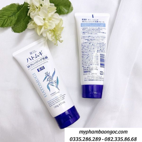 SỮA RỬA MẶT Ý DĨ HATOMUGI NATURIE CLEANSING FOAM NHẬT BẢN