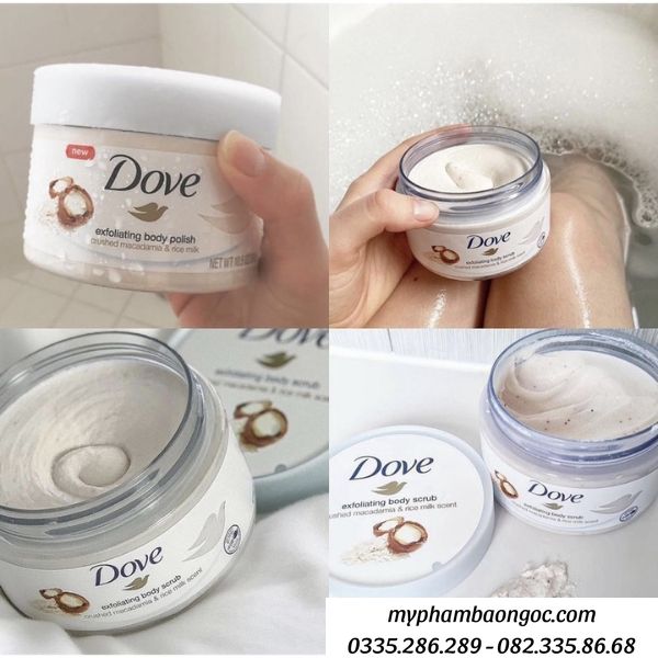 TẨY DA CHẾT DOVE BẢN MỸ TOÀN THÂN SẠCH TRẮNG SÁNG MỊN DA