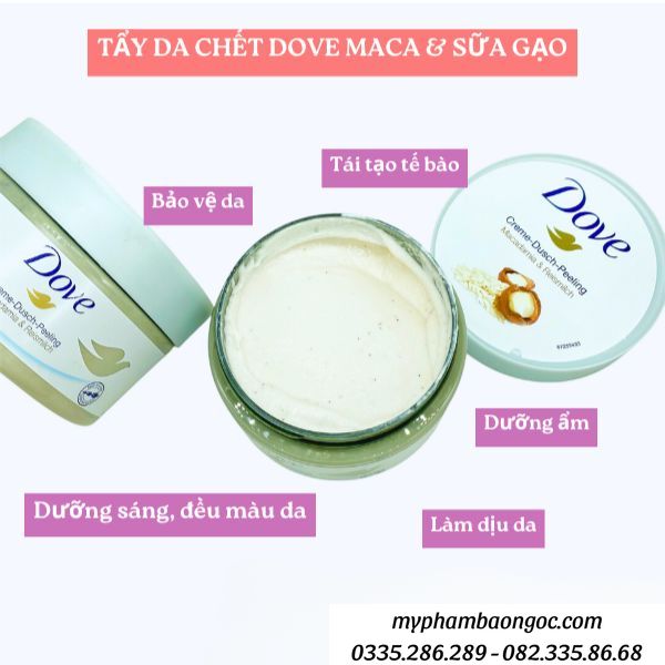 Tẩy da chết Dove macca