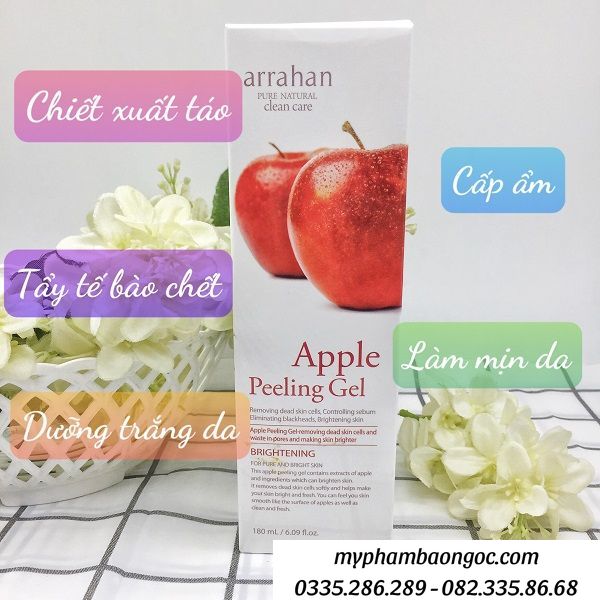 Tẩy da chết hoa quả arrahan táo đỏ