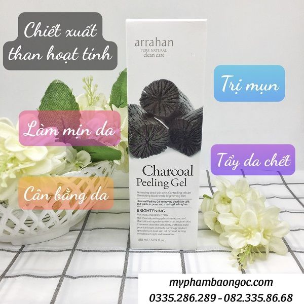 Tẩy da chết hoa quả arrahan than hoạt tính