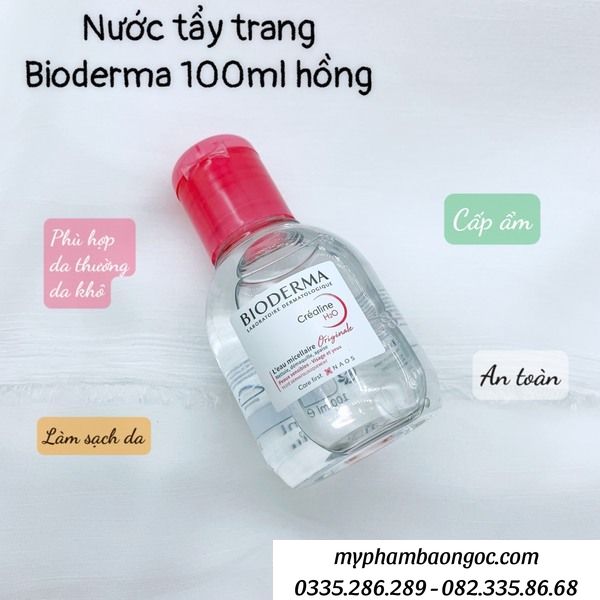Nước tẩy trang Biorderma 100ml màu hồng