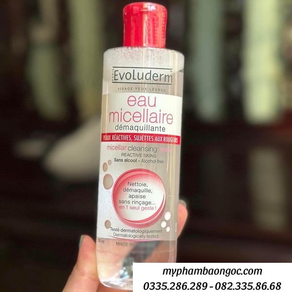 NƯỚC TẨY TRANG EVOLUDERM EAU MICELLAIRE PHÁP 120ML