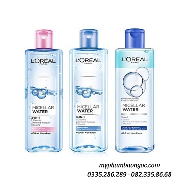 NƯỚC TẨY TRANG LOREAL MICELLAR WATER 3IN1 PHÁP 400ML