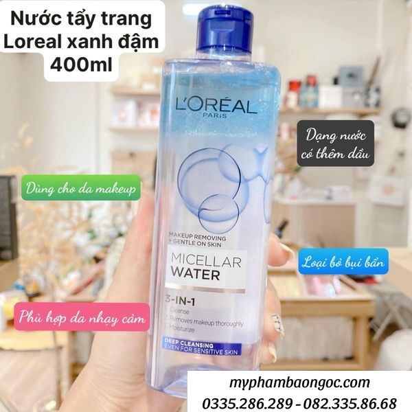 NƯỚC TẨY TRANG LOREAL MICELLAR WATER 3IN1 PHÁP 400ML