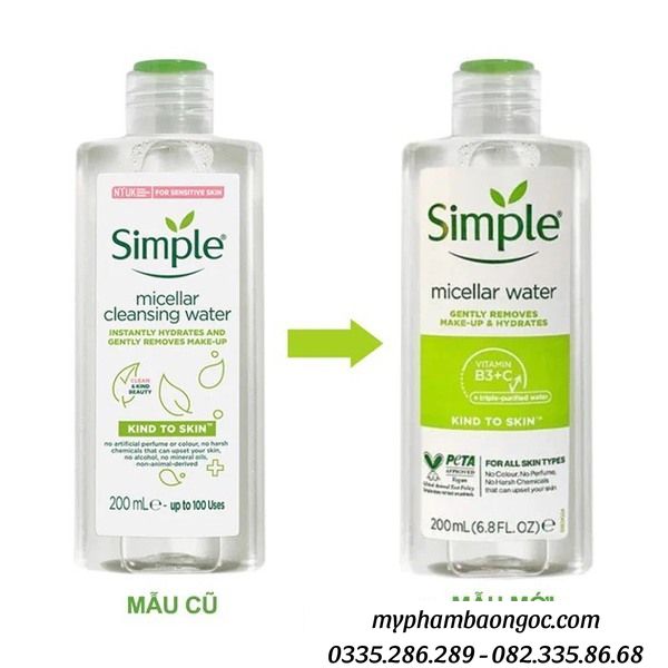 NƯỚC TẨY TRANG SIMPLE KIND TO SKIN MICELLAR WATER 200ML ANH