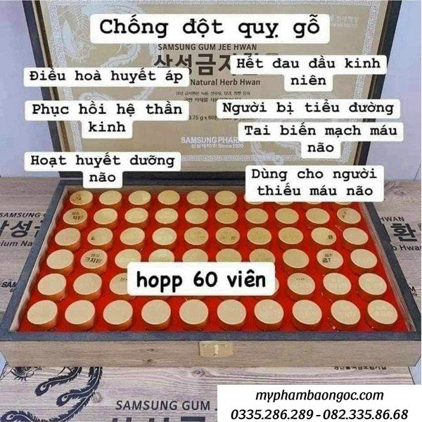 AN CUNG HỘP GỖ 60 VIÊN HÀN QUỐC